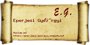 Eperjesi Györgyi névjegykártya